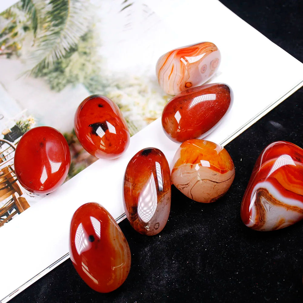 30-50g Madagascar Natural Sardonyx Agate Crystal Tumbled stone Silk Agate Mineral Specimen Polished Reiki healing Decor