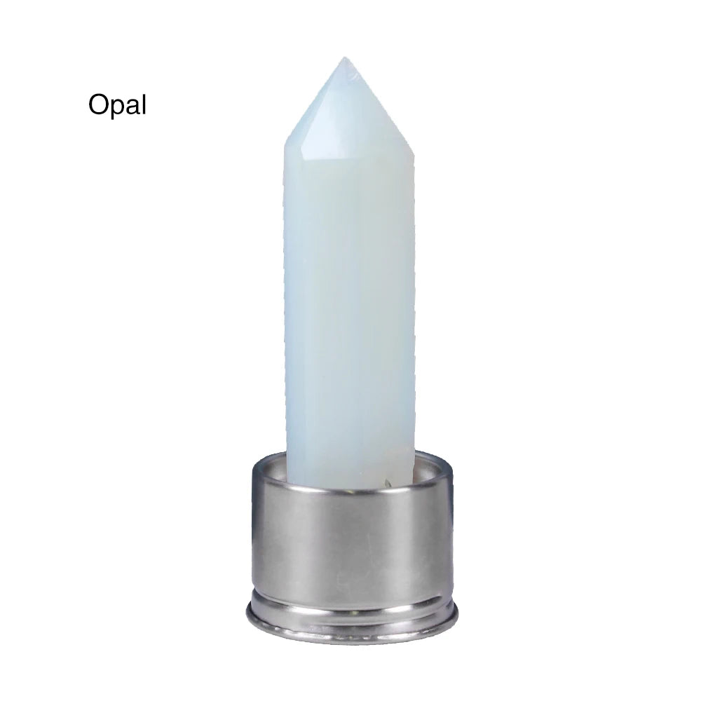 304 Natural Crystal Column Energy Healthy Water Cup Glass Water Bottle Elixir Crystal Obelisk Wand Healing Gemstone Quartz