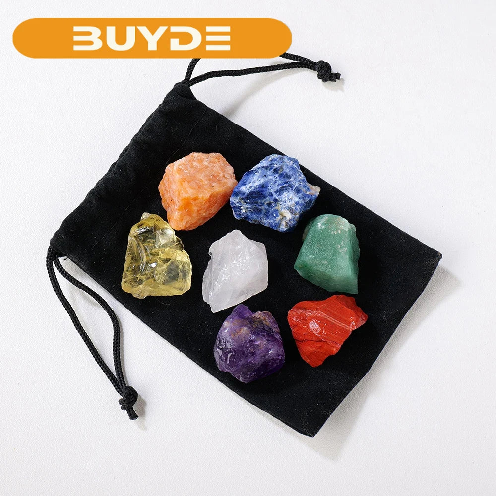 Natural Unpolished Gemstone Crystal Raw Stone 7pcs/Bag Chakra Healing Stone Yoga Home Decoration Jewelry Gift