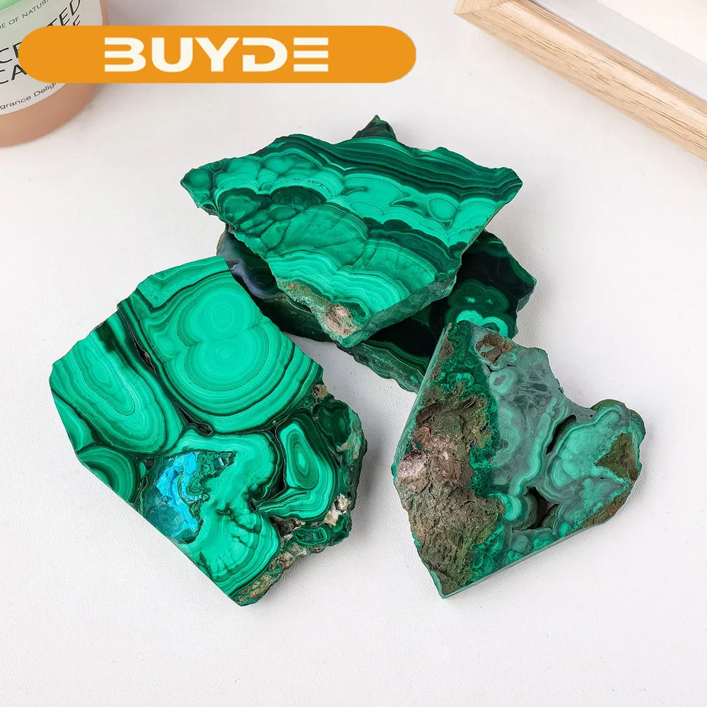 1PC Natural Crystal Green Eyes Malachite Raw Stone Healing Stone Slab Mineral Specimen Home Ornament Decoration