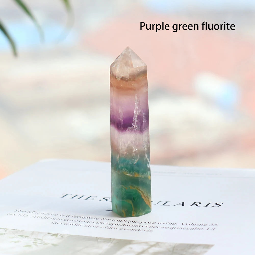 36 Color Natural crystal columns Health crystal point Obelisk Wand Amethyst Rose Quartz Ore Mineral Crafts Home Decoration 1PC