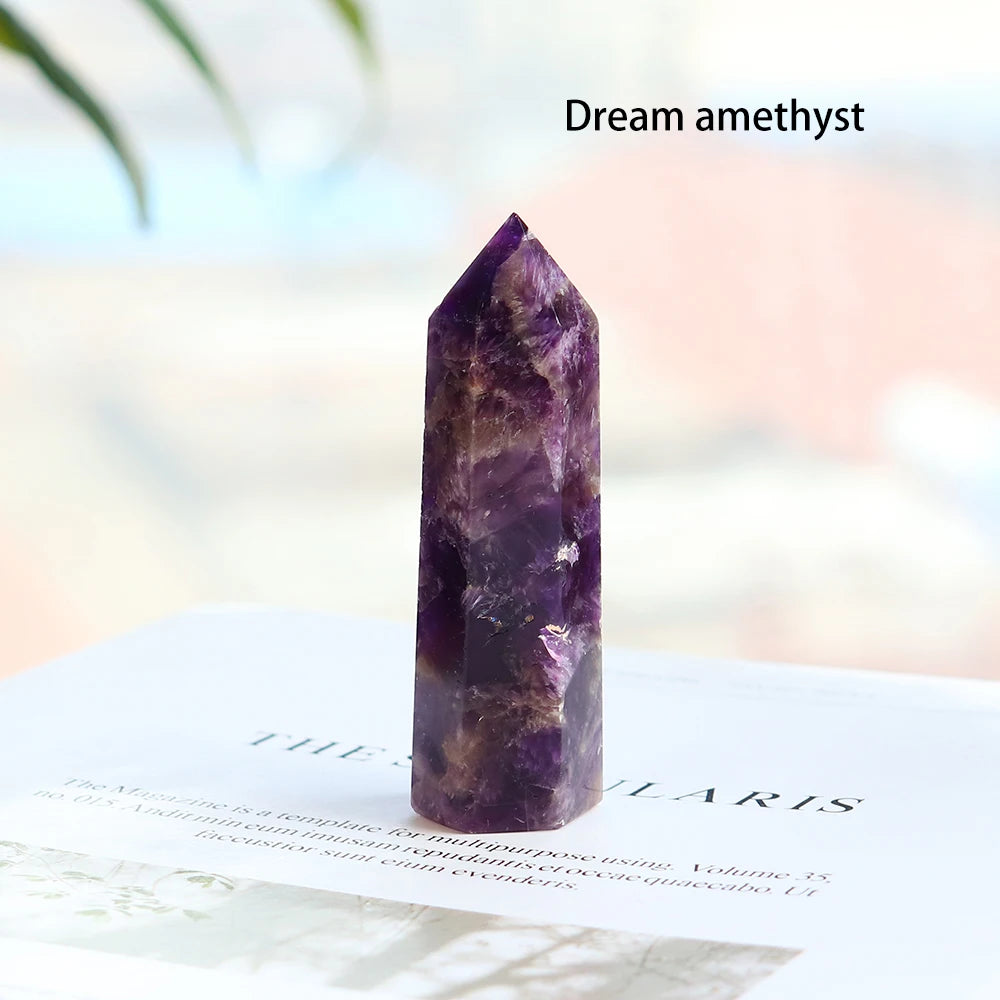 36 Color Natural crystal columns Health crystal point Obelisk Wand Amethyst Rose Quartz Ore Mineral Crafts Home Decoration 1PC