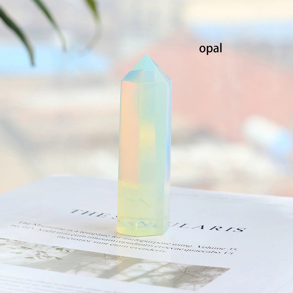 36 Color Natural crystal columns Health crystal point Obelisk Wand Amethyst Rose Quartz Ore Mineral Crafts Home Decoration 1PC