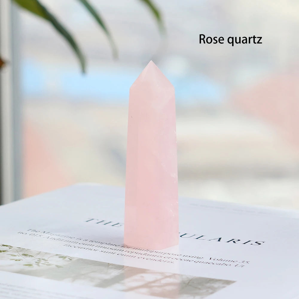 36 Color Natural crystal columns Health crystal point Obelisk Wand Amethyst Rose Quartz Ore Mineral Crafts Home Decoration 1PC