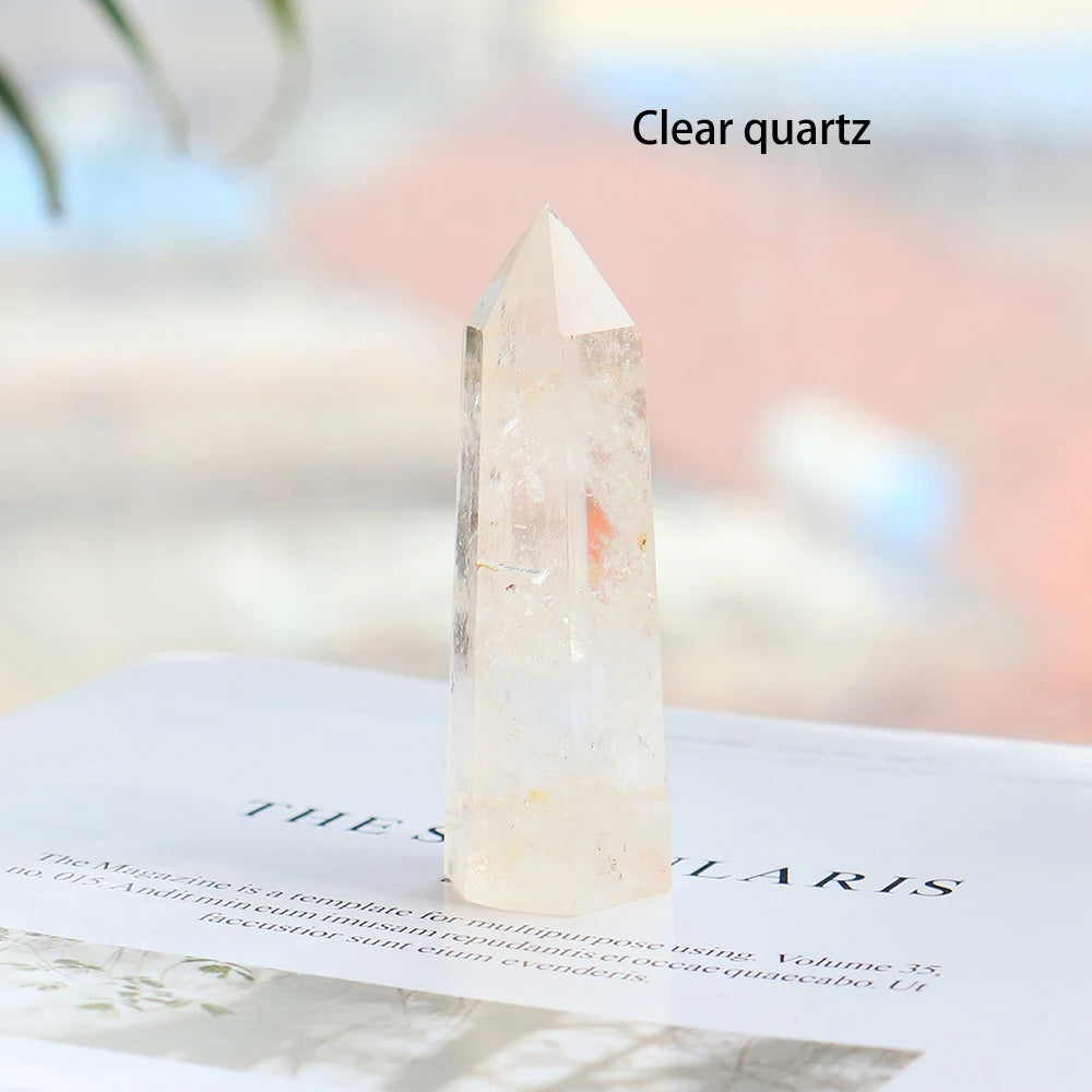 36 Color Natural crystal columns Health crystal point Obelisk Wand Amethyst Rose Quartz Ore Mineral Crafts Home Decoration 1PC