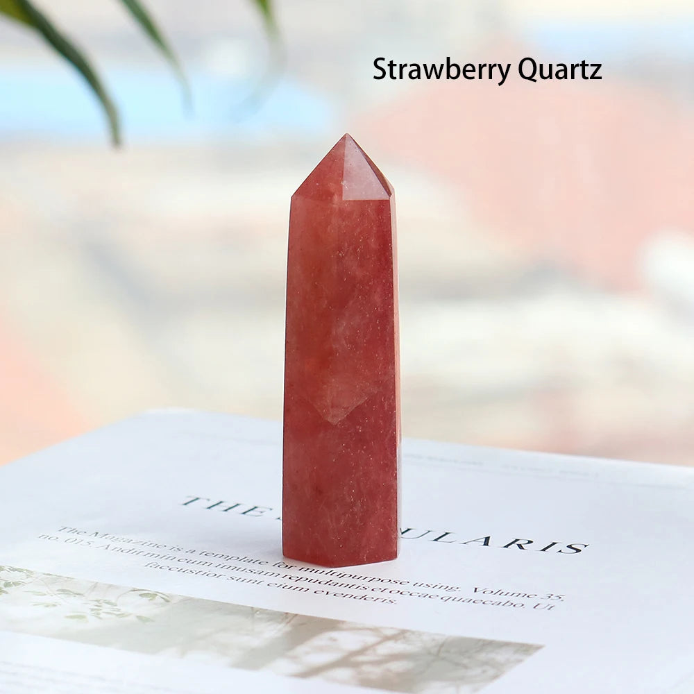 36 Color Natural crystal columns Health crystal point Obelisk Wand Amethyst Rose Quartz Ore Mineral Crafts Home Decoration 1PC