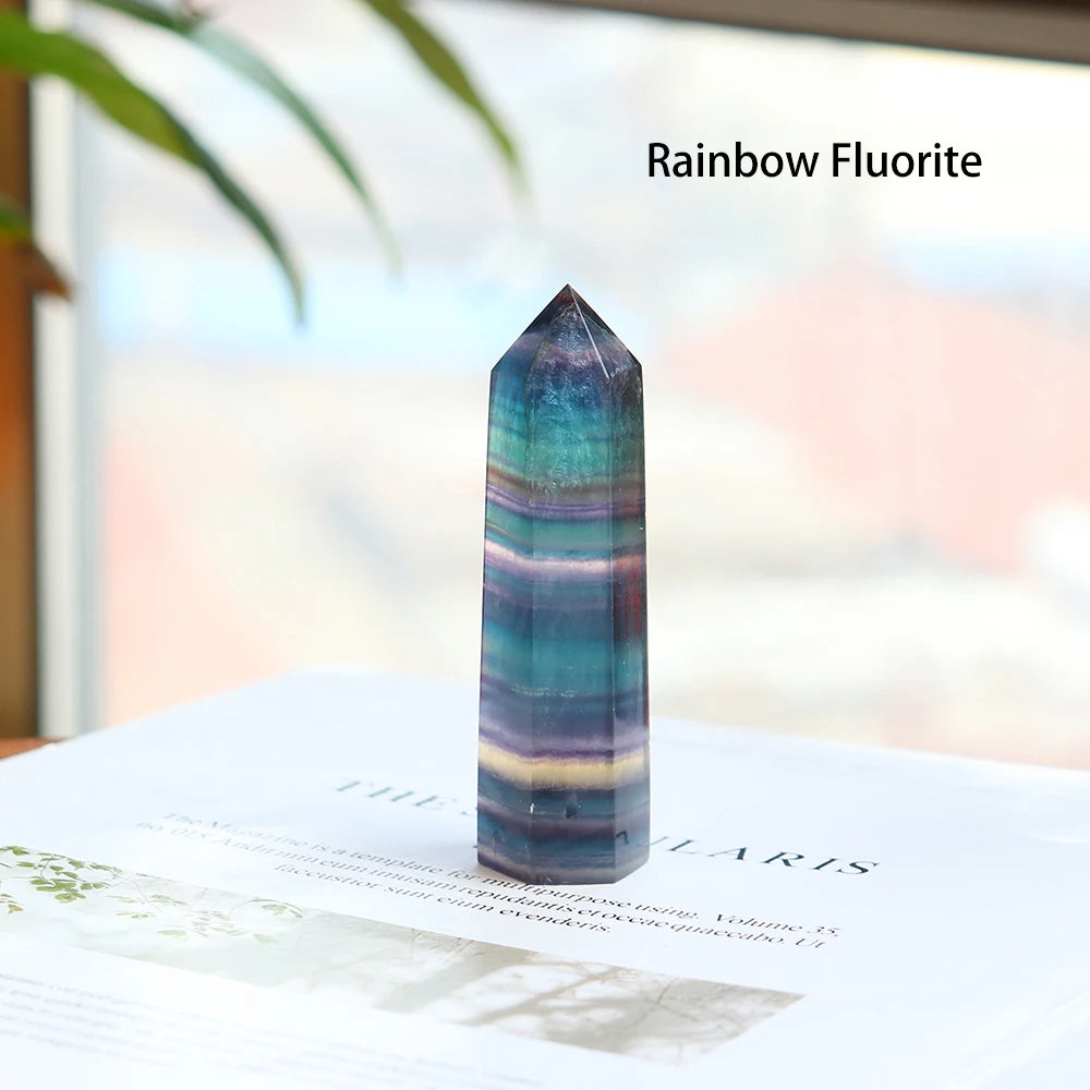 36 Color Natural crystal columns Health crystal point Obelisk Wand Amethyst Rose Quartz Ore Mineral Crafts Home Decoration 1PC