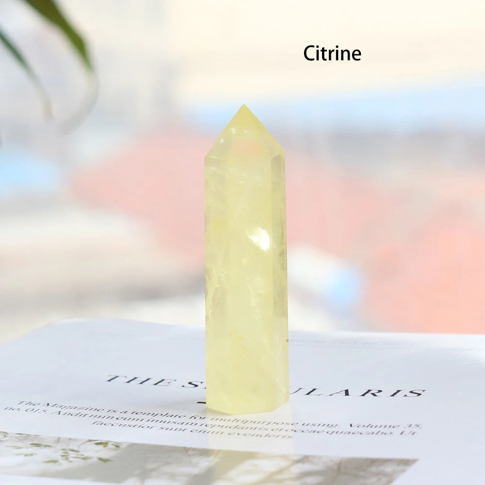 36 Color Natural crystal columns Health crystal point Obelisk Wand Amethyst Rose Quartz Ore Mineral Crafts Home Decoration 1PC