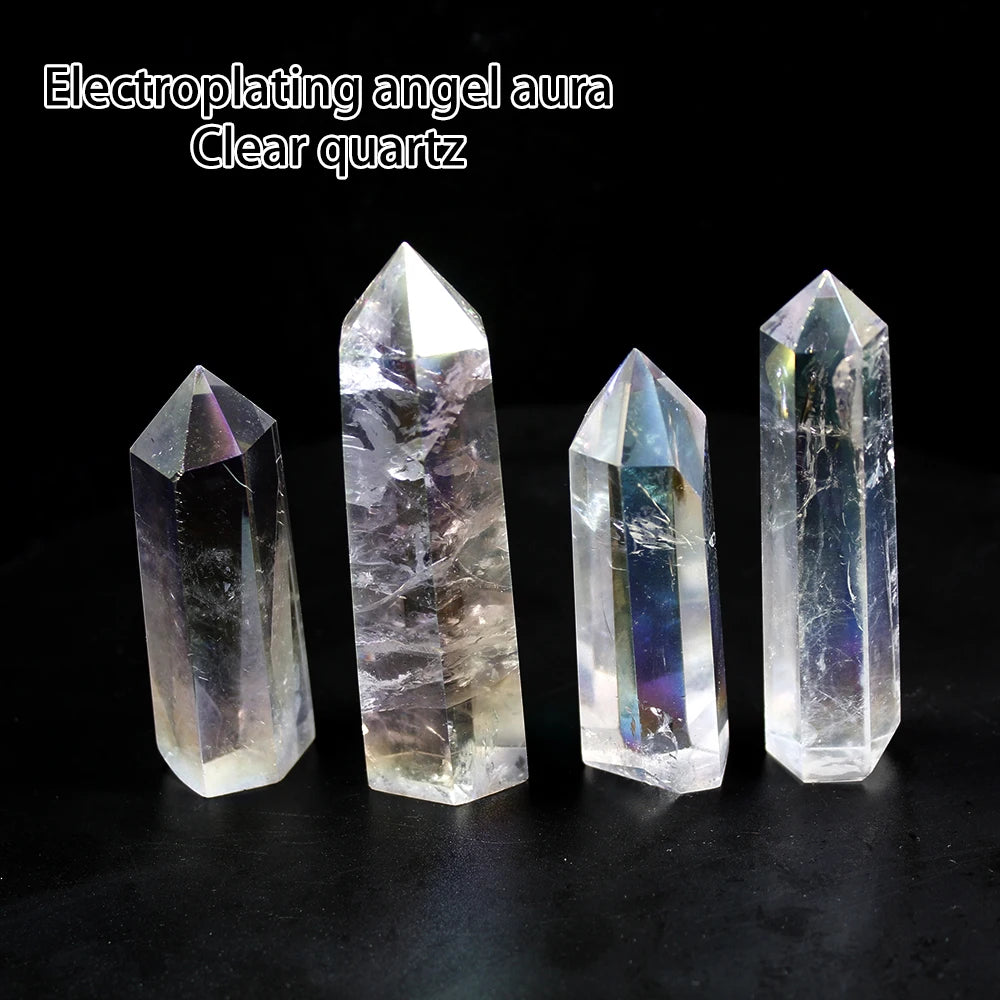 36 colours Crystal Hexagonal Prism Natural Rose Quartz Wand Energy Amethyst Tower Home Furnishing Decoration