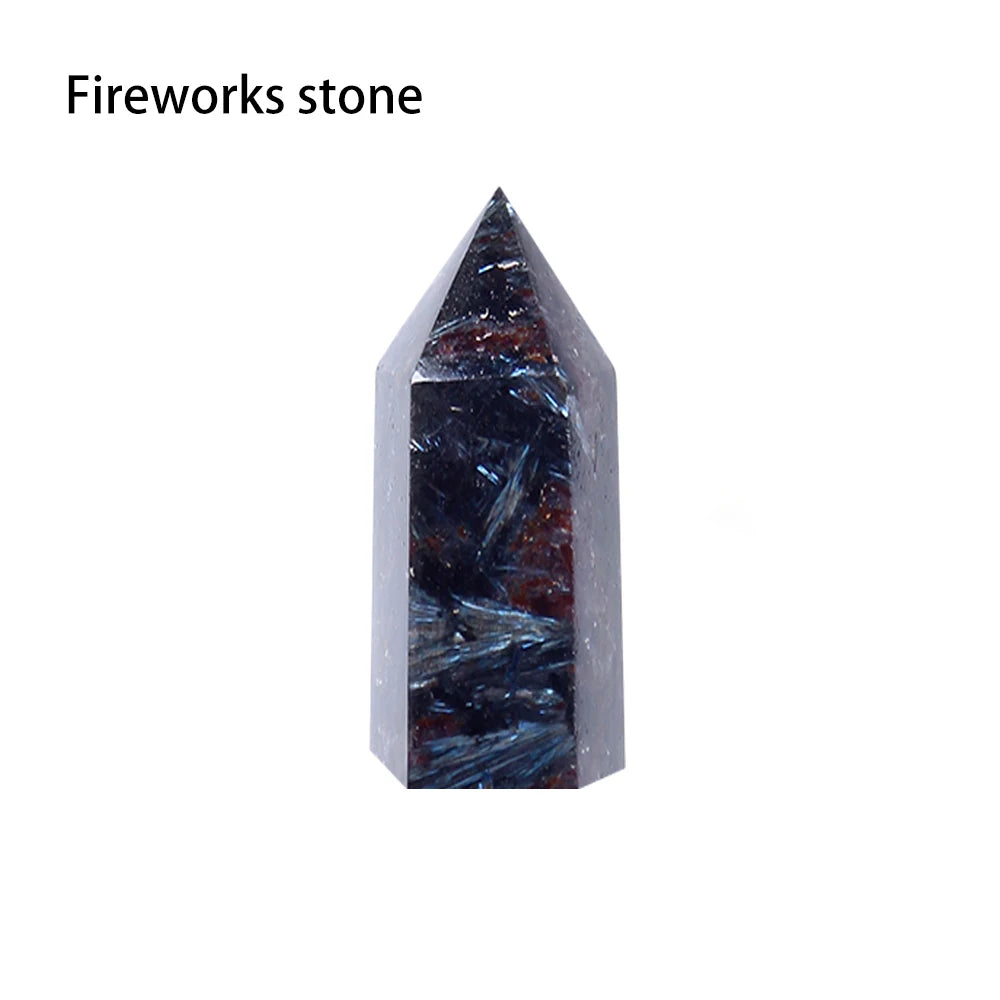 36 colours Crystal Hexagonal Prism Natural Rose Quartz Wand Energy Amethyst Tower Home Furnishing Decoration