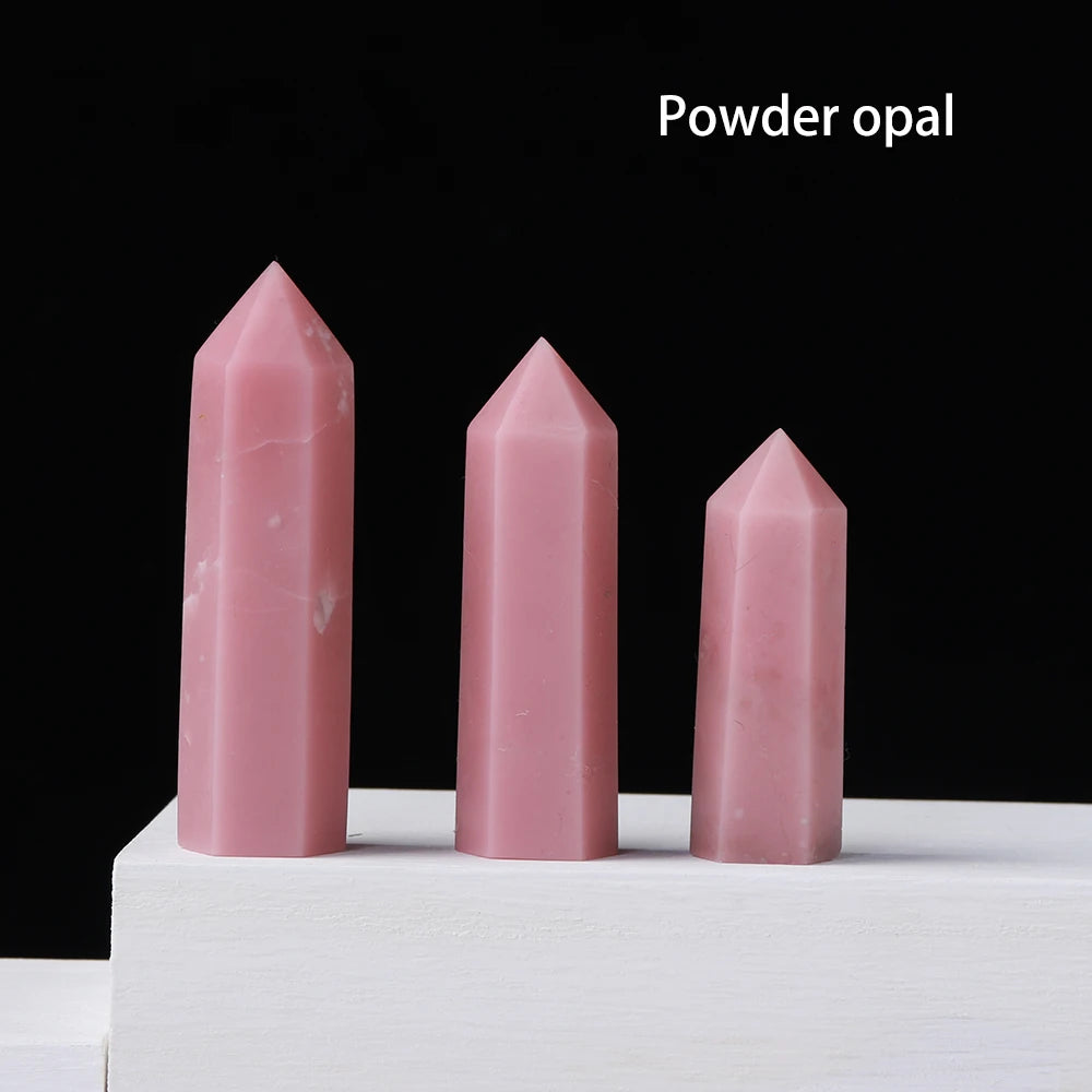 36 colours Crystal Hexagonal Prism Natural Rose Quartz Wand Energy Amethyst Tower Home Furnishing Decoration