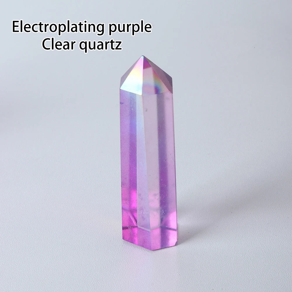 36 colours Crystal Hexagonal Prism Natural Rose Quartz Wand Energy Amethyst Tower Home Furnishing Decoration