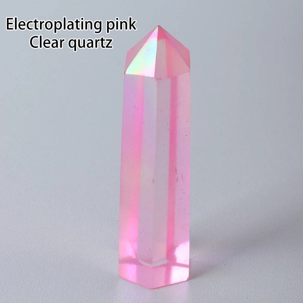 36 colours Crystal Hexagonal Prism Natural Rose Quartz Wand Energy Amethyst Tower Home Furnishing Decoration