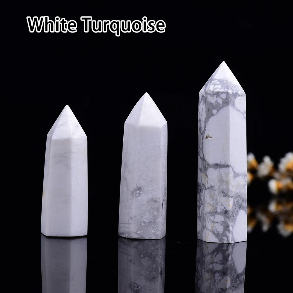 36 colours Crystal Hexagonal Prism Natural Rose Quartz Wand Energy Amethyst Tower Home Furnishing Decoration