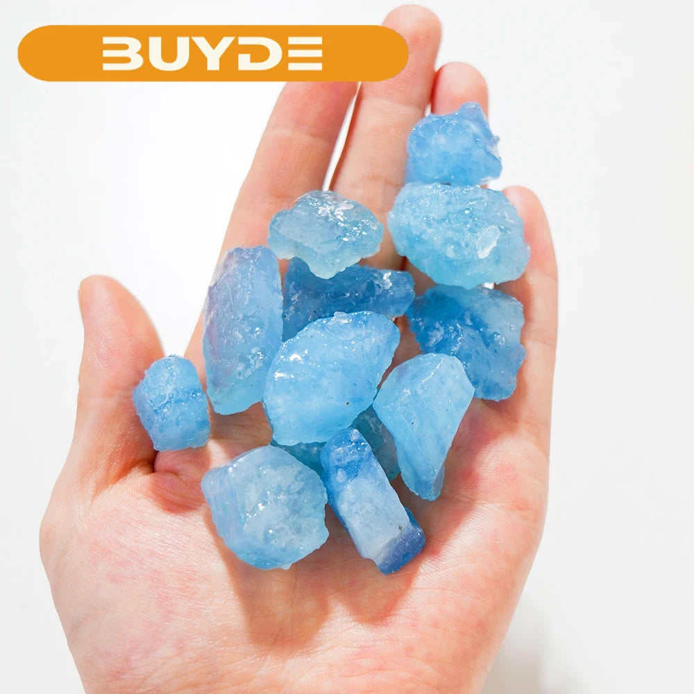 1pc Natural Raw  Rough Stone Quartz Aquamarine Crystals Rock Healing Reiki Mineral Aquarium Home Room Decoration