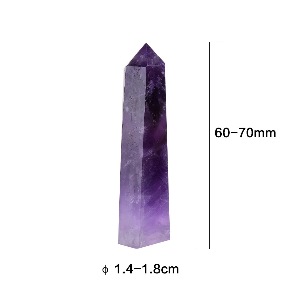 4-7cm 1pc 100% Natural Uruguay deep purple amethyst Crystal Quartz Point  Terminated Wand Healing Gemstone Ornaments Crafts