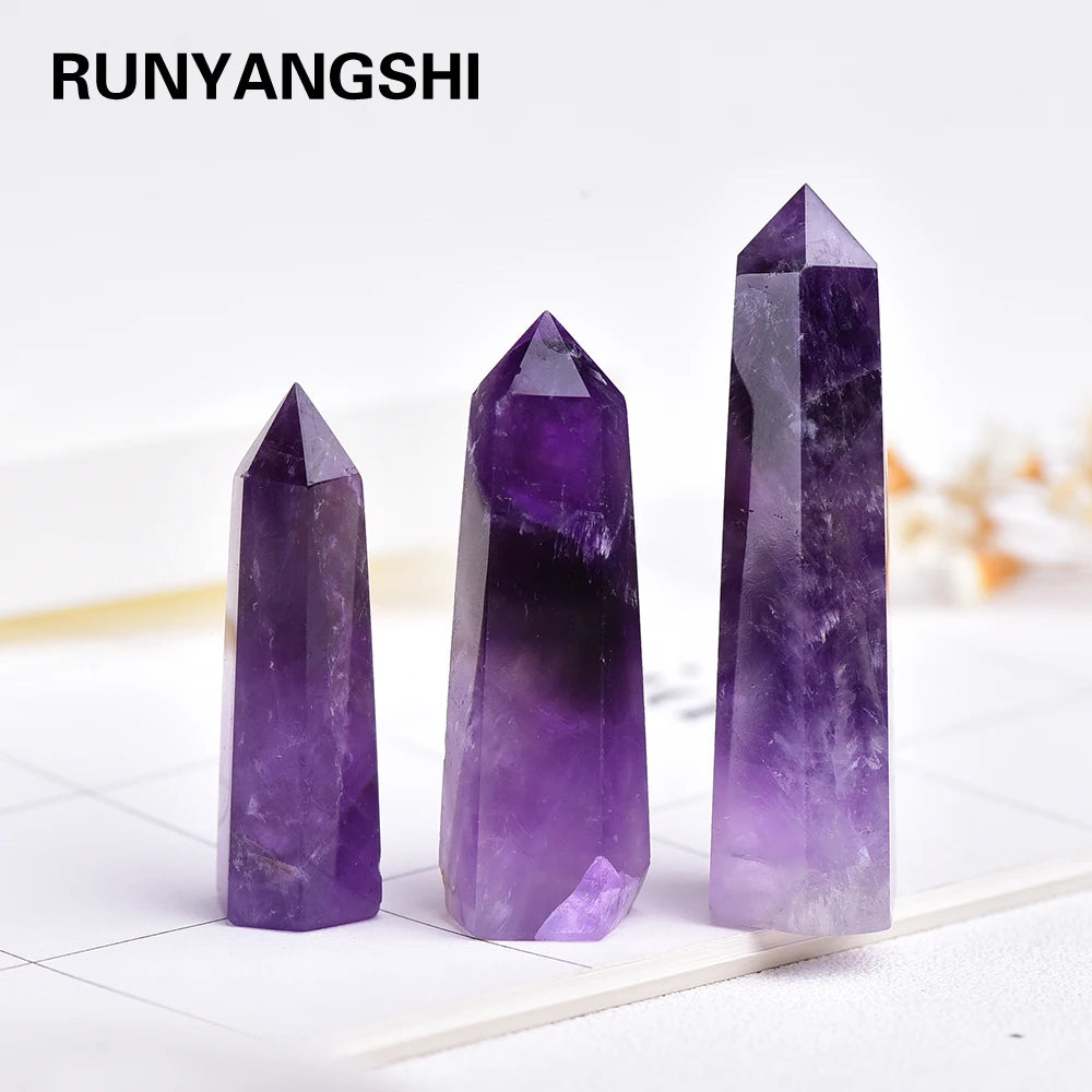 4-7cm 1pc 100% Natural Uruguay deep purple amethyst Crystal Quartz Point  Terminated Wand Healing Gemstone Ornaments Crafts