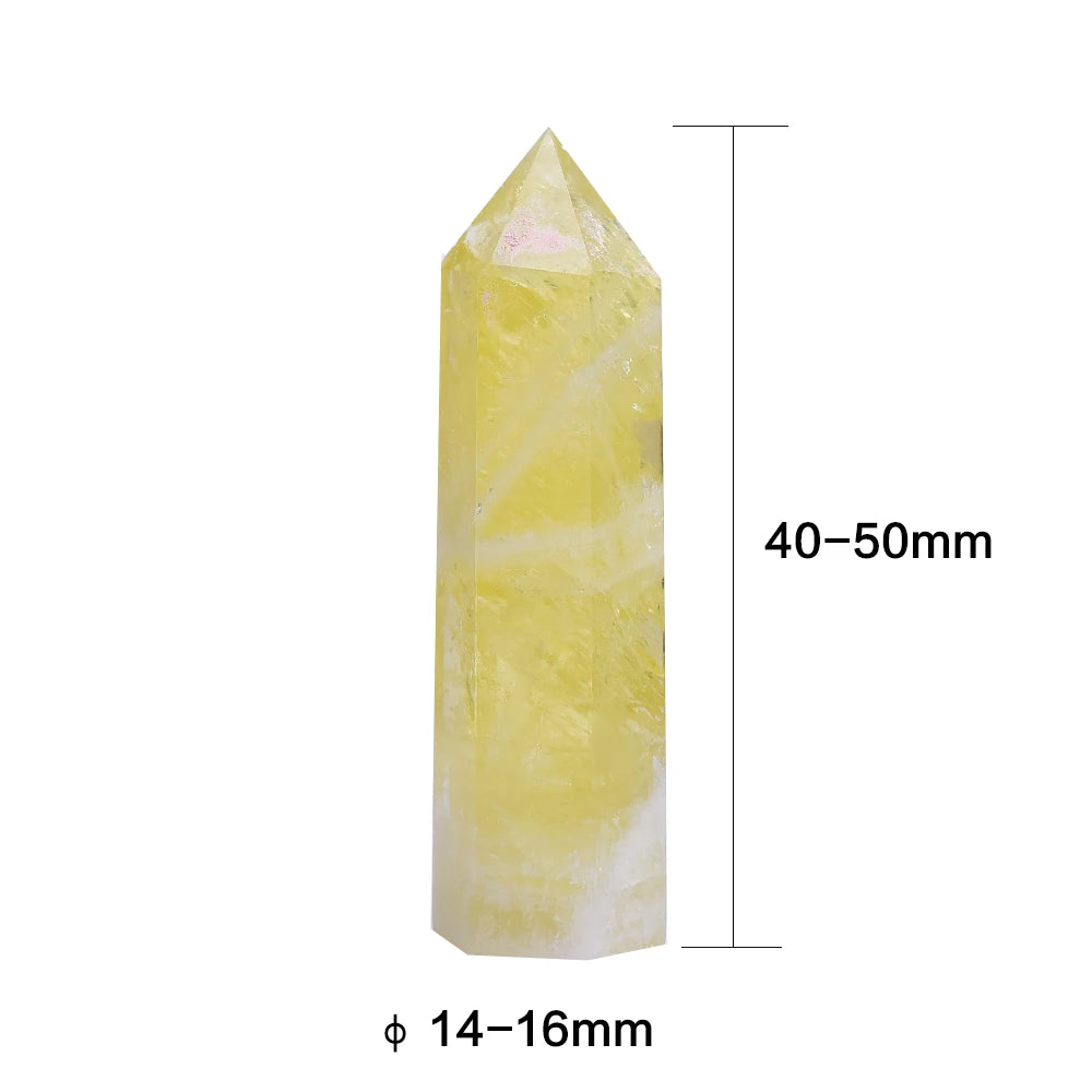 4-7cm 1pc Natural Crystal Point Citrine Healing Obelisk Yellow Quartz Wand Beautiful Ornament for Home Decor Energy Stone