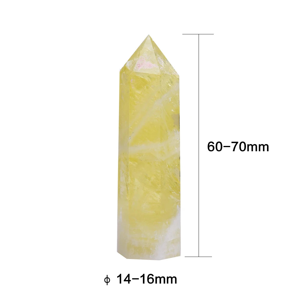 4-7cm 1pc Natural Crystal Point Citrine Healing Obelisk Yellow Quartz Wand Beautiful Ornament for Home Decor Energy Stone