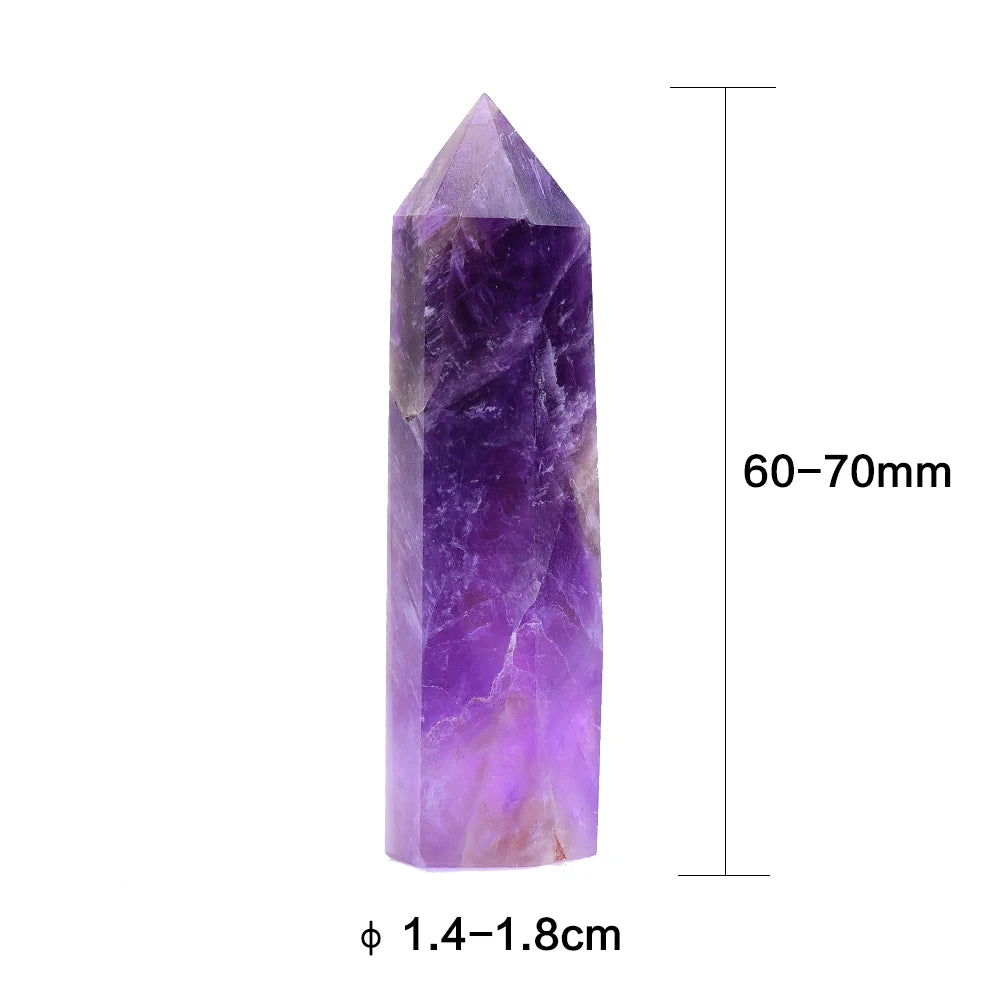 4-7cm 1pc Buyde Dream Amethyst Quartz Natural Crystal Wand Point Healing Stone for sale