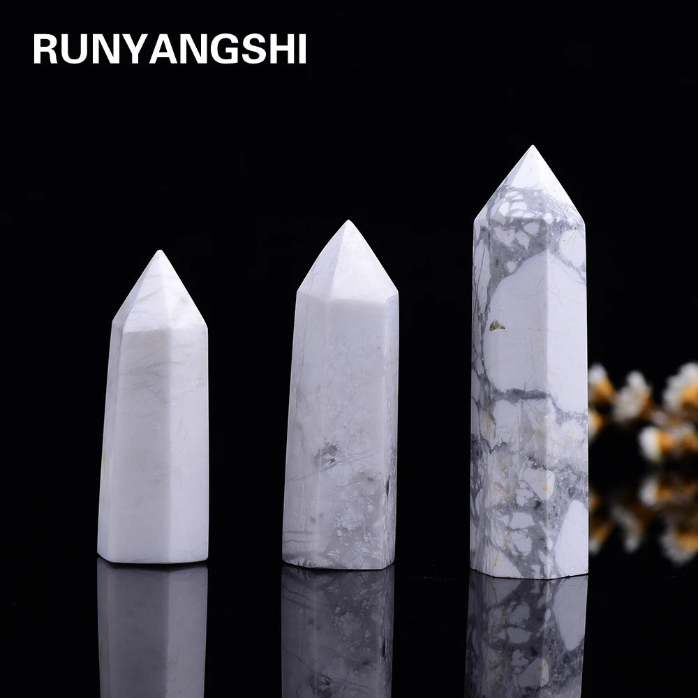 4-7cm 1pcs Natural howlite crystal point healing  quartz crystal office decoration  study room decoration