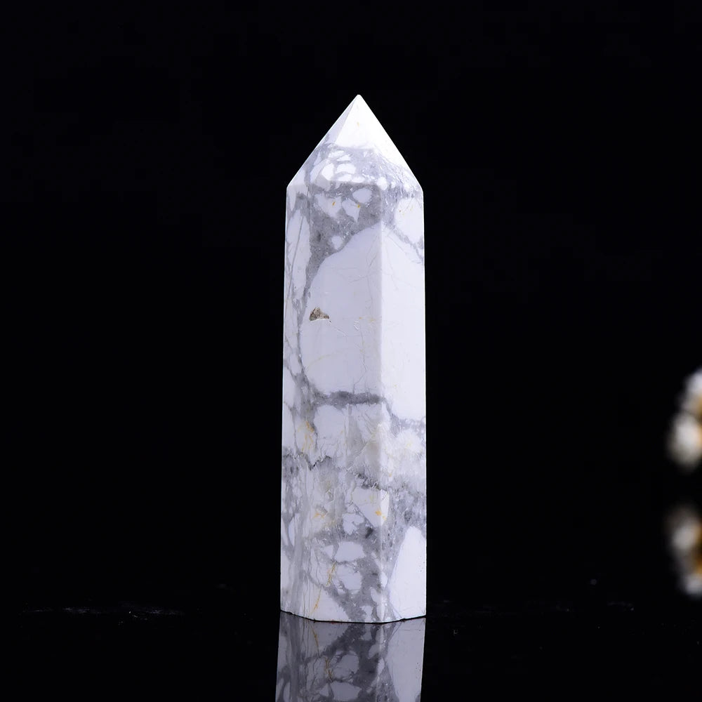 4-7cm 1pcs Natural howlite crystal point healing  quartz crystal office decoration  study room decoration