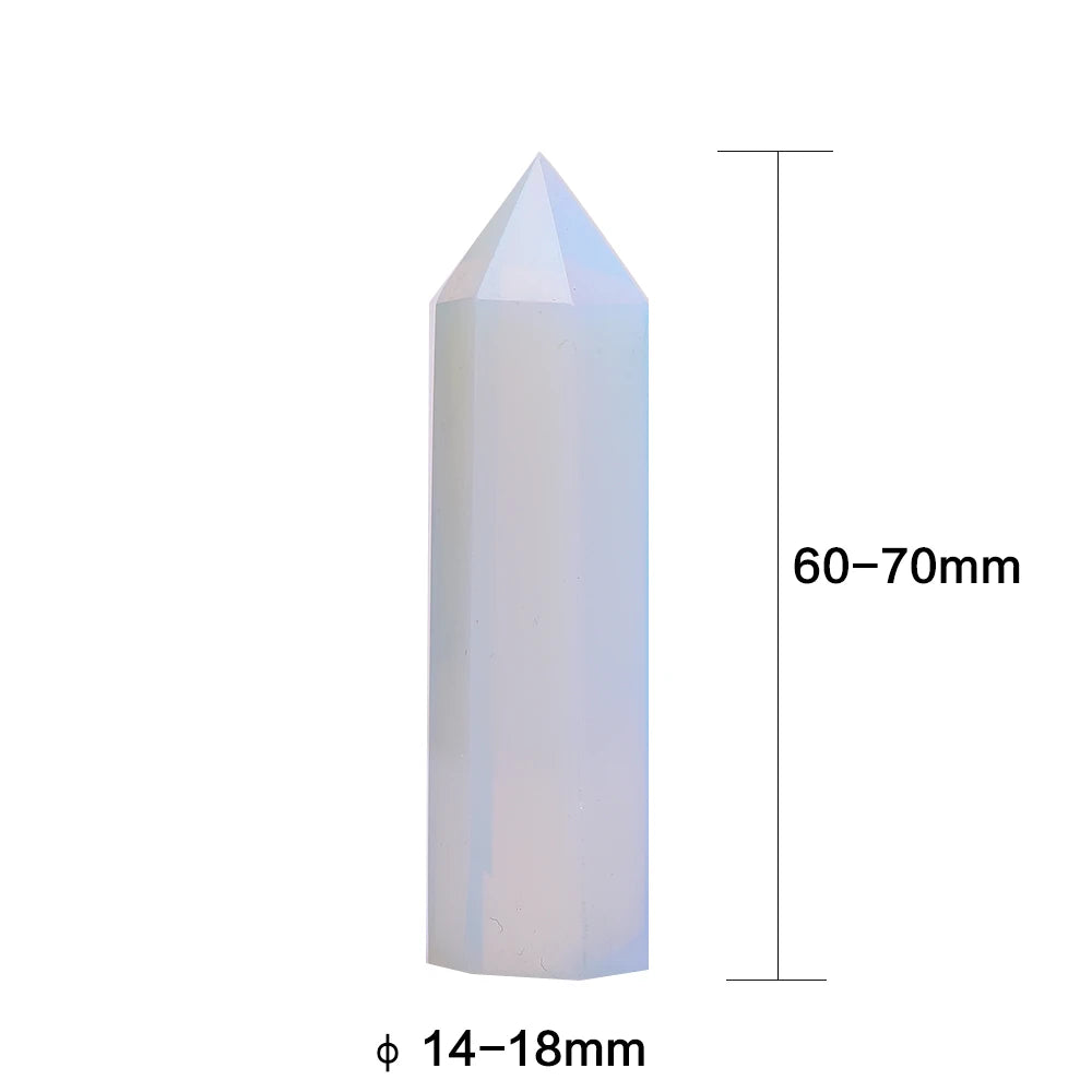 4-7cm 1pcs  opal crystal point healing stone hexagonal prisms column wand treatment stone