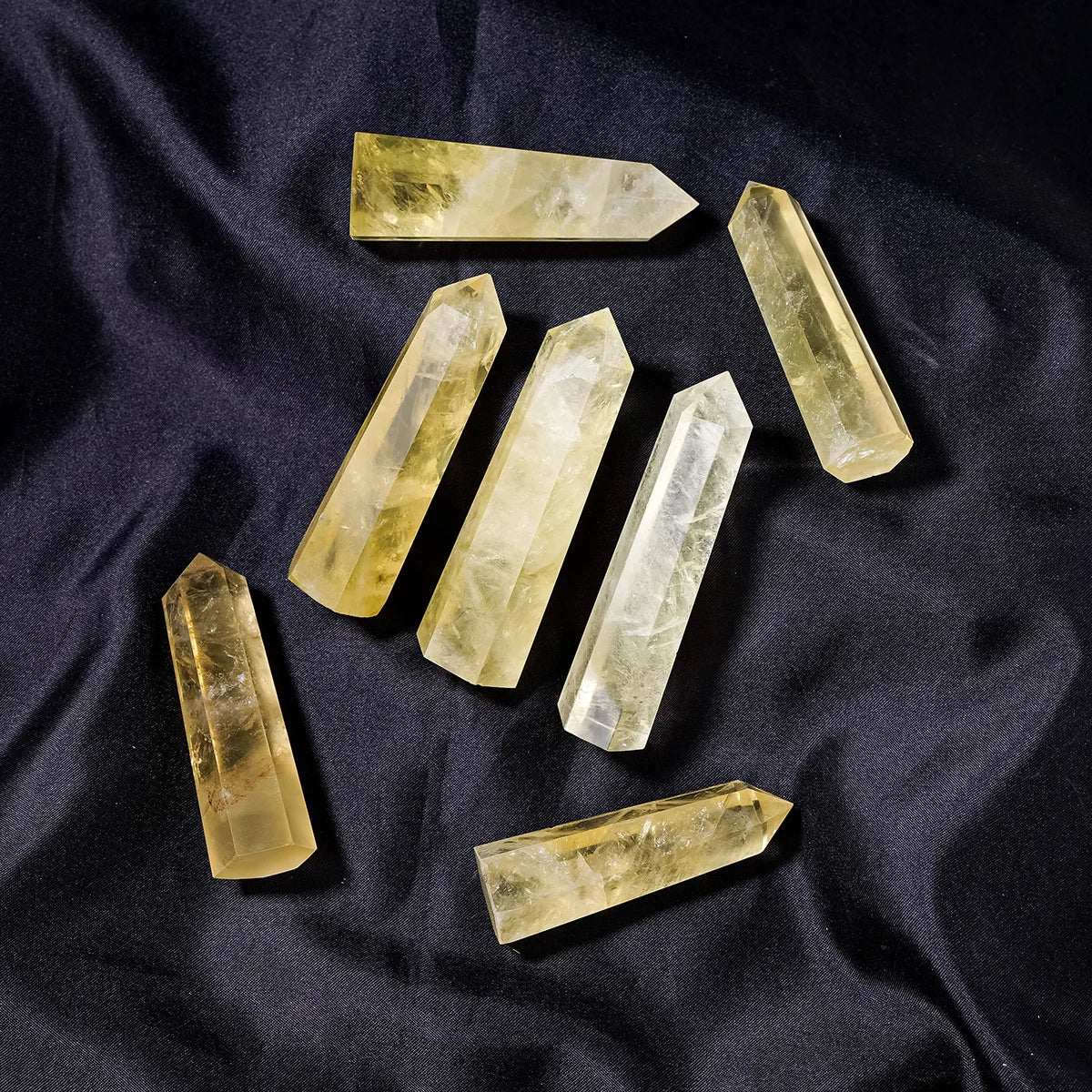 4-8cm 1PC Natural Stones Yellow Quartz Citrine Crystal Wand Point For Healing Home Decoration