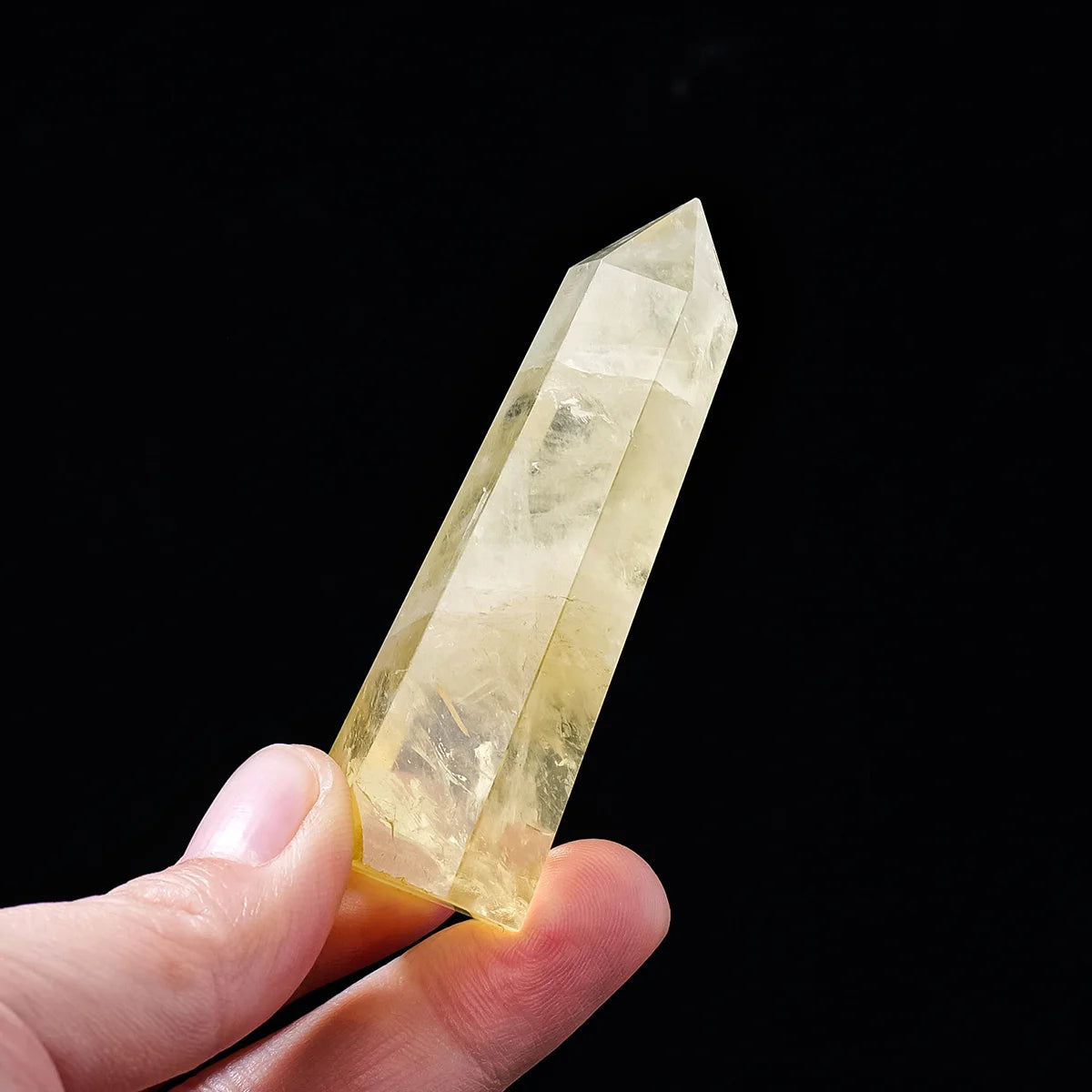 4-8cm 1PC Natural Stones Yellow Quartz Citrine Crystal Wand Point For Healing Home Decoration