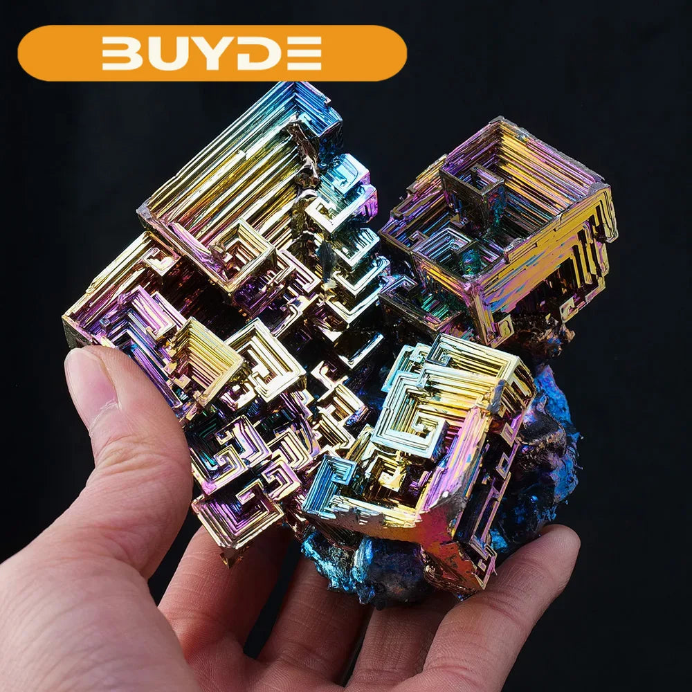 Natural Metal Stone Quartz Colored Bismuth Crystal Bismuth Pyramid Irregular Mineral Specimen Healing Gemstone Home Decoration