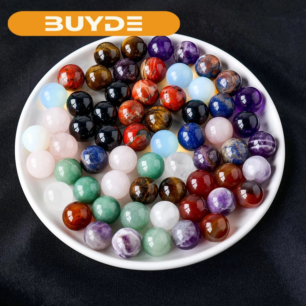 16MM Natural Gemstone Crystal Ball Chakra Sphere Collection Healing Reiki Decor Crystal Quartz Stone Balls Beads