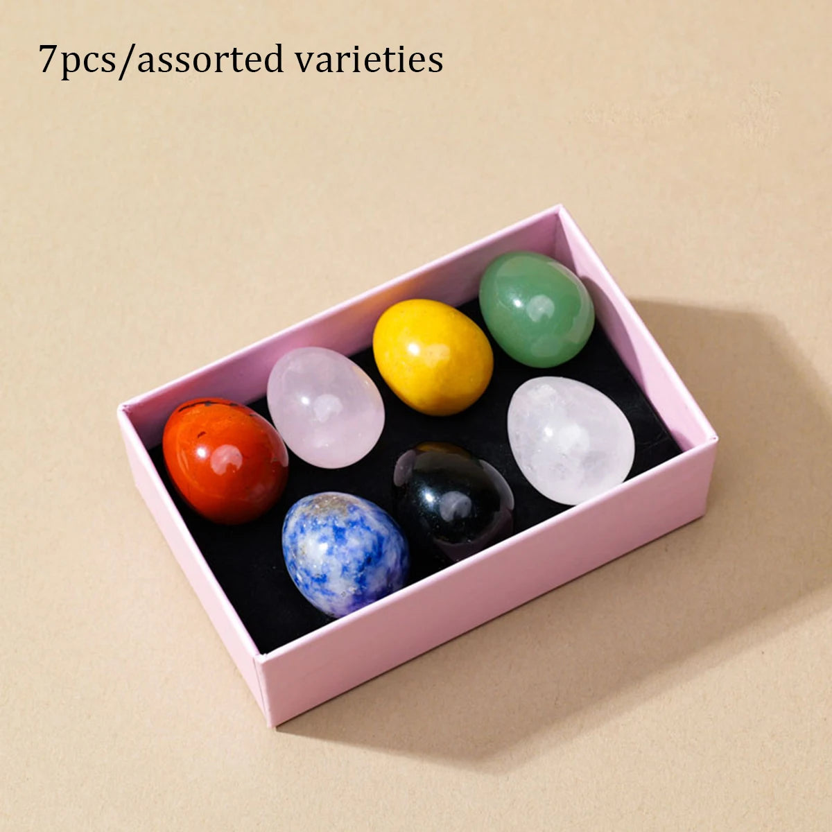 5/7/10pcs /box Natural Crystal Egg Stone Mini Polished Gemstone Jewelry Home Decor Reiki Healing Crystals Ornament Gift