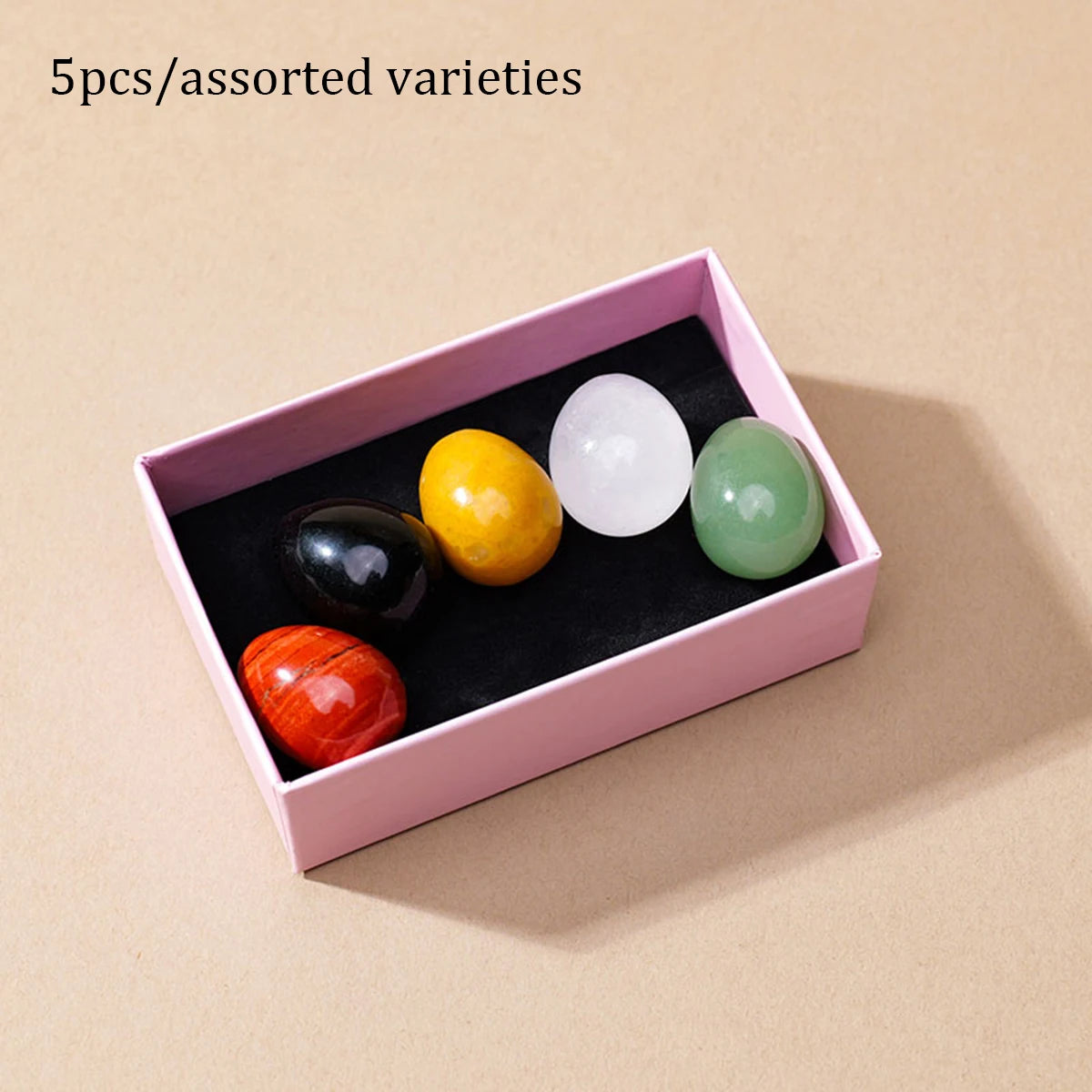 5/7/10pcs /box Natural Crystal Egg Stone Mini Polished Gemstone Jewelry Home Decor Reiki Healing Crystals Ornament Gift