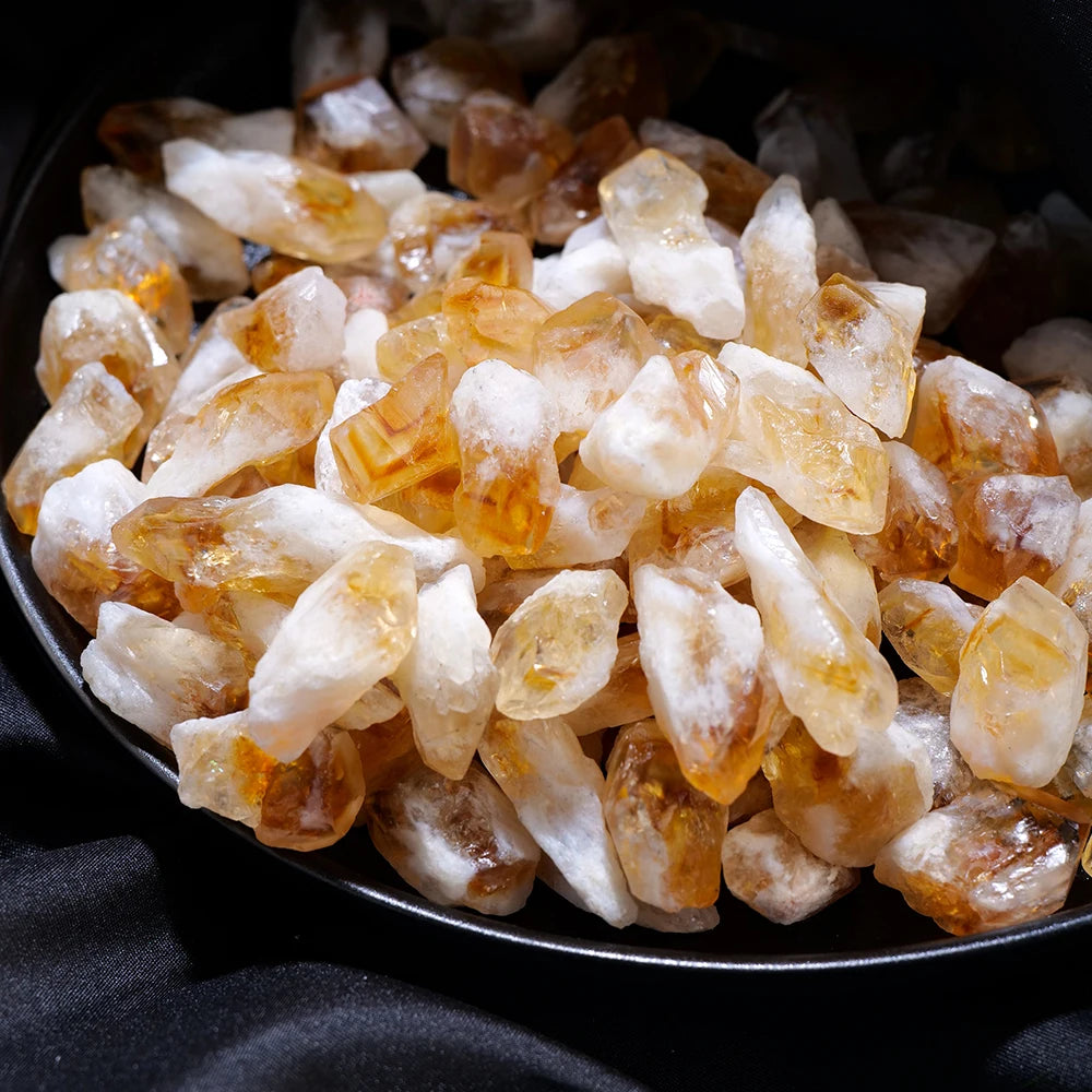 50G/BAG Natural Raw Stone Rough Citrine Tooth Cluster Crystal Point Yellow Quartz Jewelry DIY Production Decorative Stone