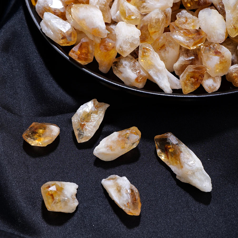 50G/BAG Natural Raw Stone Rough Citrine Tooth Cluster Crystal Point Yellow Quartz Jewelry DIY Production Decorative Stone