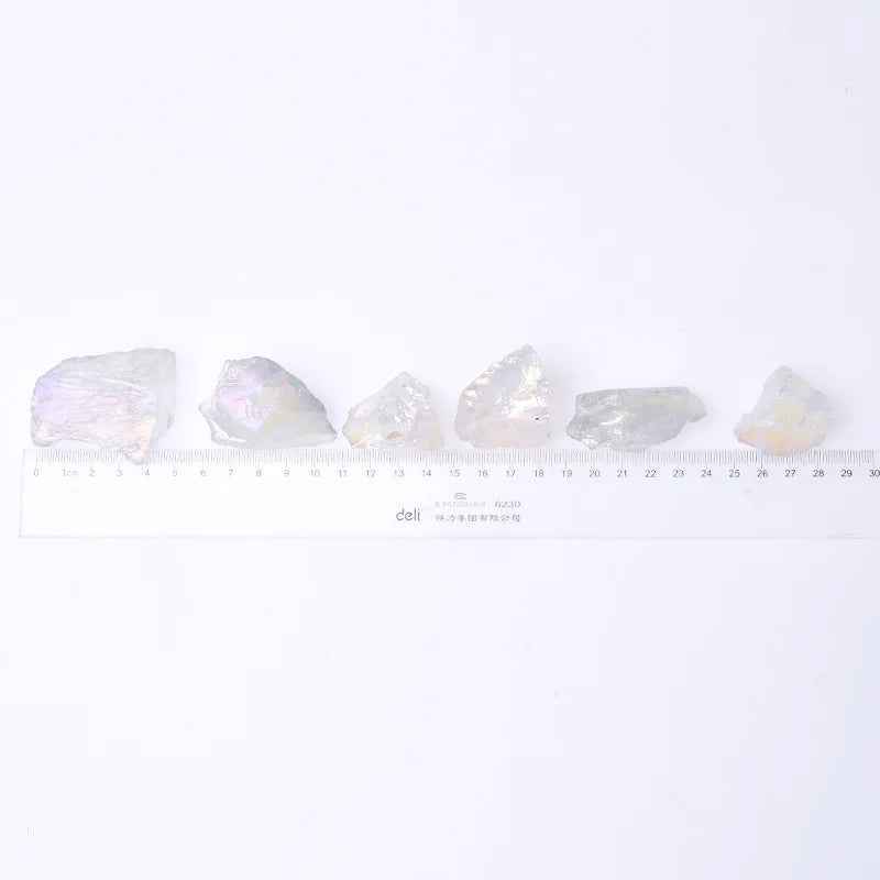 50G/Bag 2-3pcs Natural White Crystal Clear Quartz Aura Colorful Raw Stone Unpolished Healing Gemstone