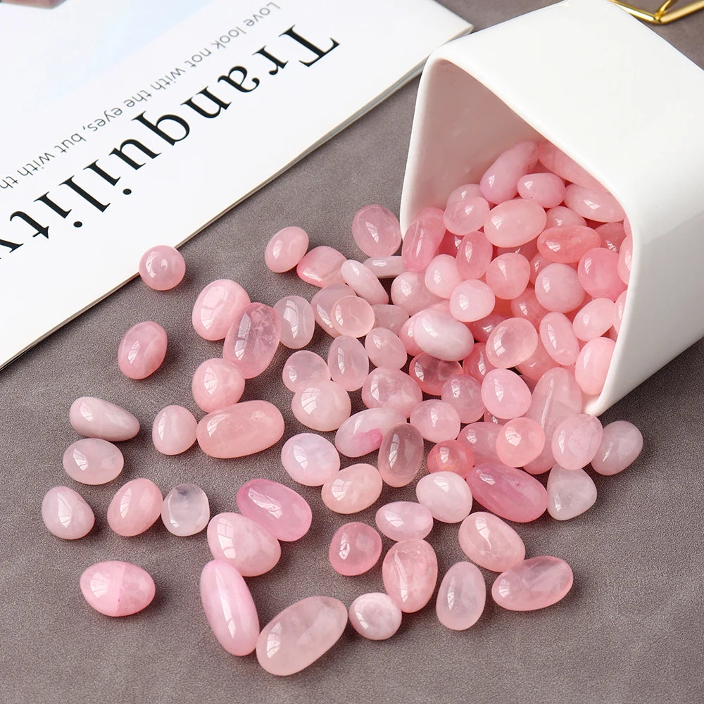 50G /Bag Natural Crystal Pink Gemstone Rose Quartz Tumble Stone Gravel Rock Madagascar Mineral Specimen Decoration Energy Stone