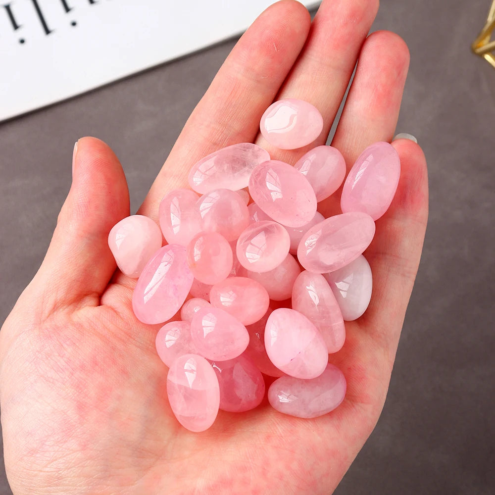 50G /Bag Natural Crystal Pink Gemstone Rose Quartz Tumble Stone Gravel Rock Madagascar Mineral Specimen Decoration Energy Stone