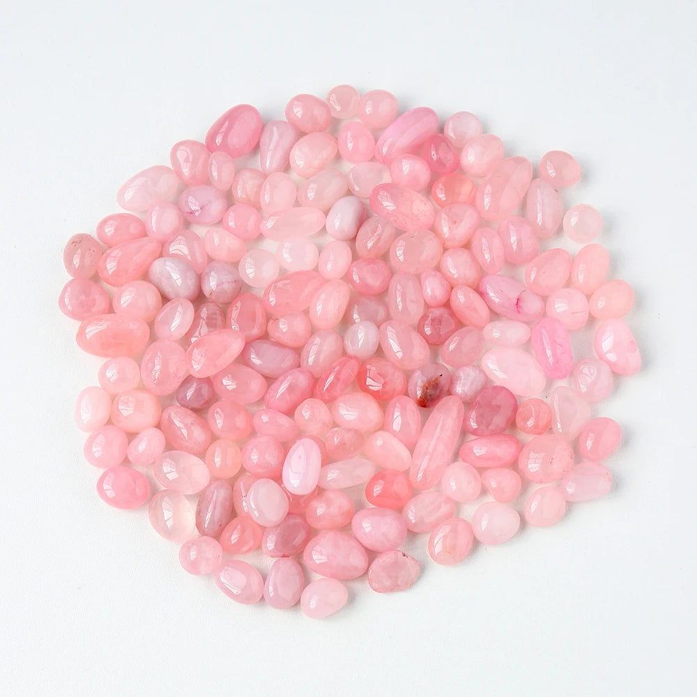 50G /Bag Natural Crystal Pink Gemstone Rose Quartz Tumble Stone Gravel Rock Madagascar Mineral Specimen Decoration Energy Stone