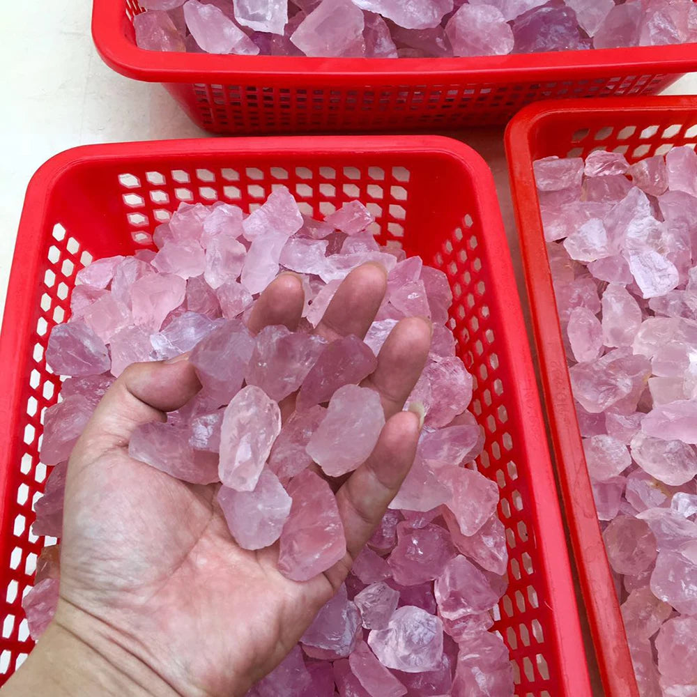 50G Natural Raw Pink Rose Quartz Crystal Rough Stone Specimen Healing crystal love natural stones and minerals fish tank stone