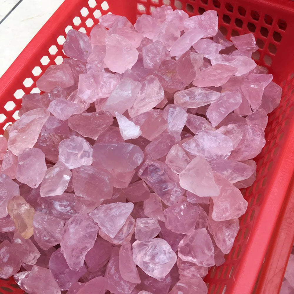 50G Natural Raw Pink Rose Quartz Crystal Rough Stone Specimen Healing crystal love natural stones and minerals fish tank stone