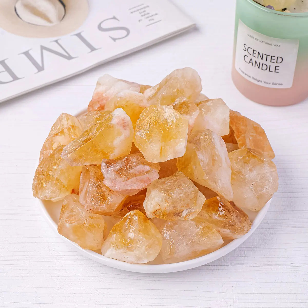 50g/Bag Natural Brazil Citrine Raw Stone Rough Yellow Quartz Unpolished Home Garden Decoration Ornaments