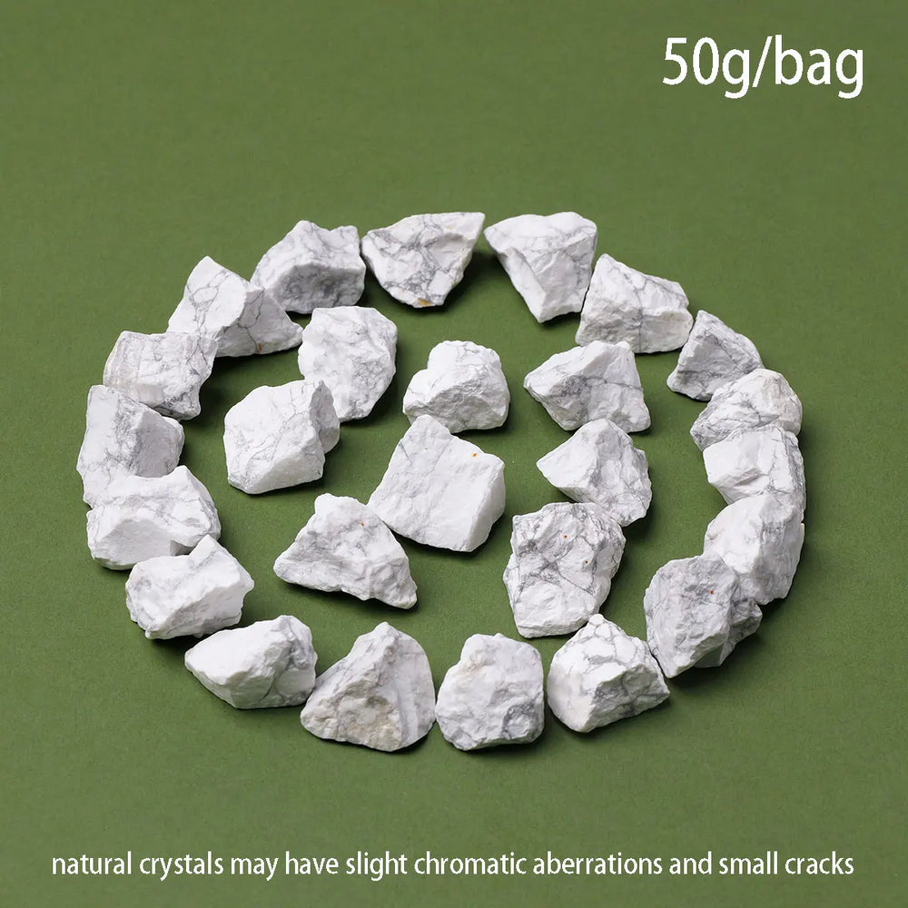 50g/Bag Natural Howlite Raw Stone Rough Perfume Stone Unpolished Home Garden Decoration Ornaments