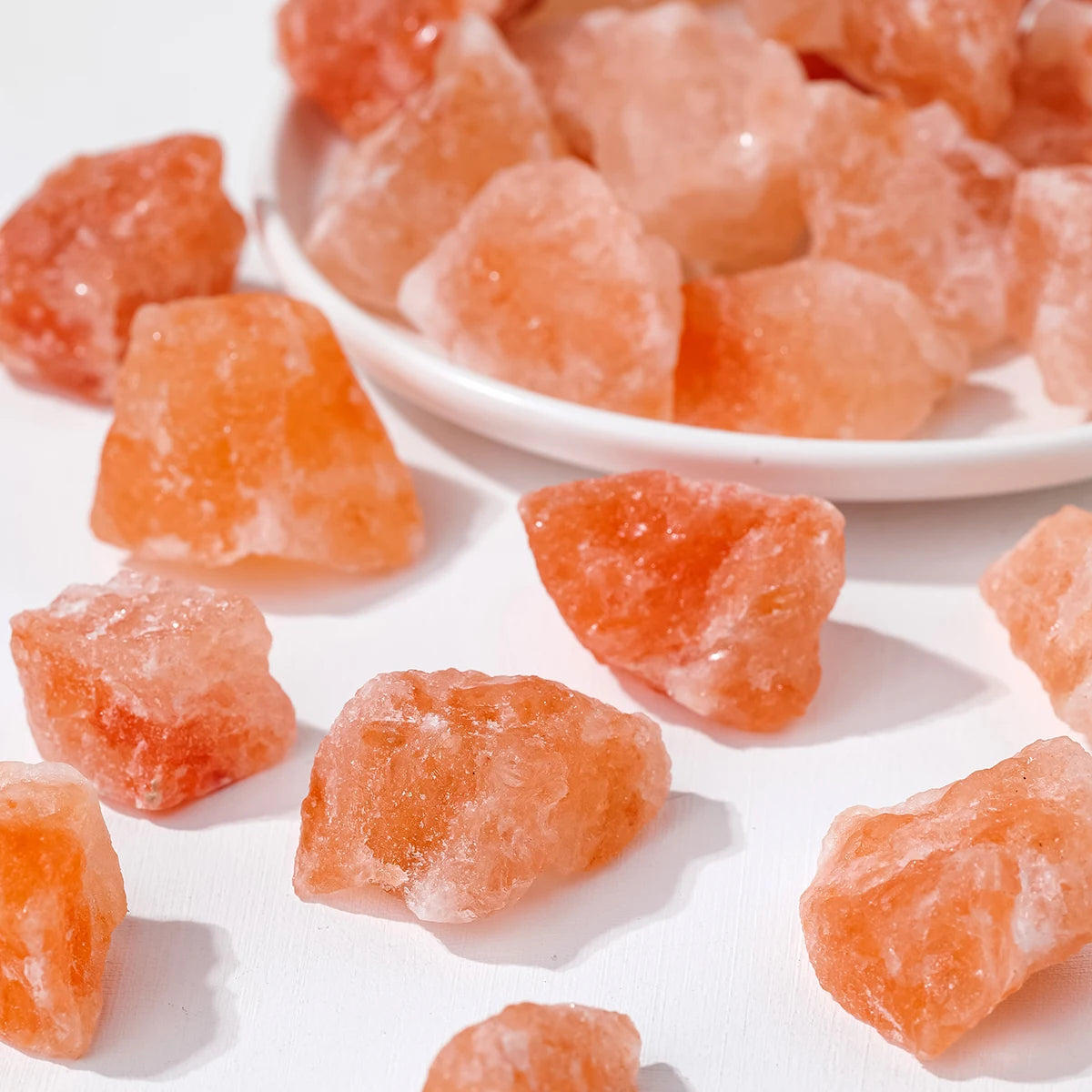 50g/Bag Natural Orange Salt Stone Raw Stone Rough Orange Quartz Unpolished Home Garden Decoration Ornaments