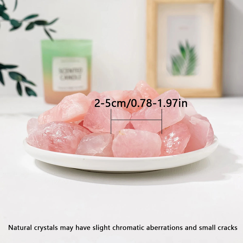 50g/Bag Natural Rose Quartz Raw Stone Pink Rough Pink Quartz Unpolished Home Garden Decoration Ornaments