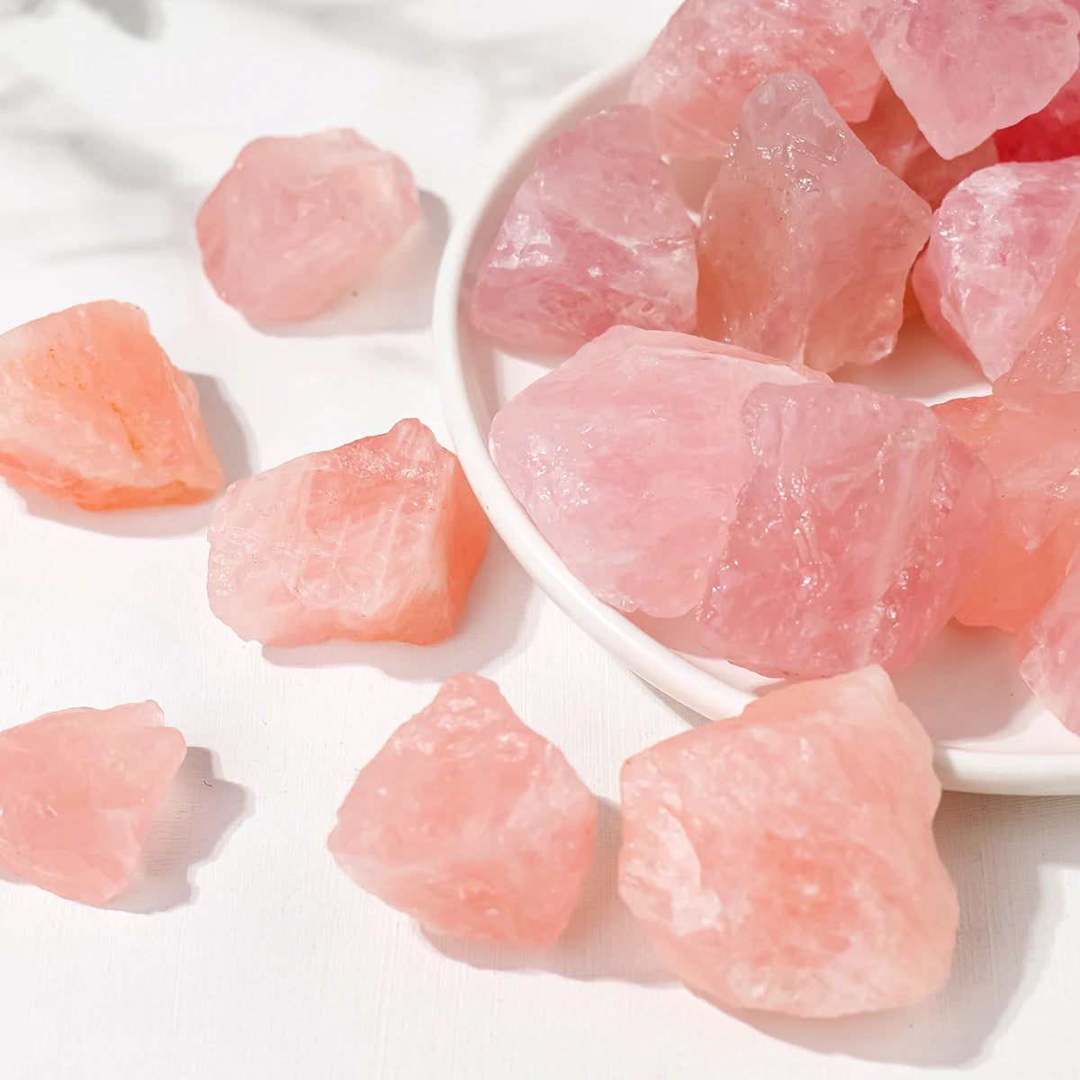 50g/Bag Natural Rose Quartz Raw Stone Pink Rough Pink Quartz Unpolished Home Garden Decoration Ornaments