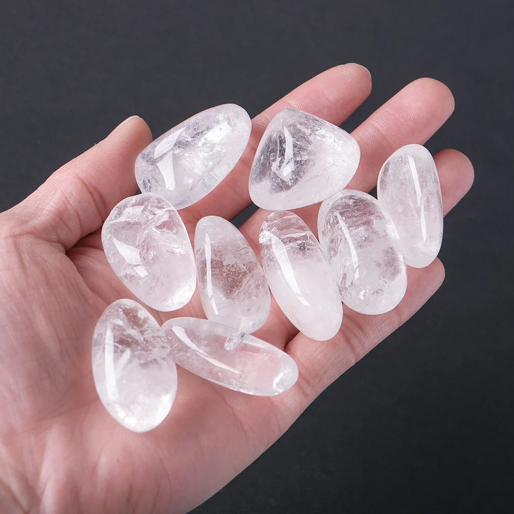 50g Natural Clear Quartz Tumbling Stone Energy Crystal Aquarium Decoration Transparent Gem Collection