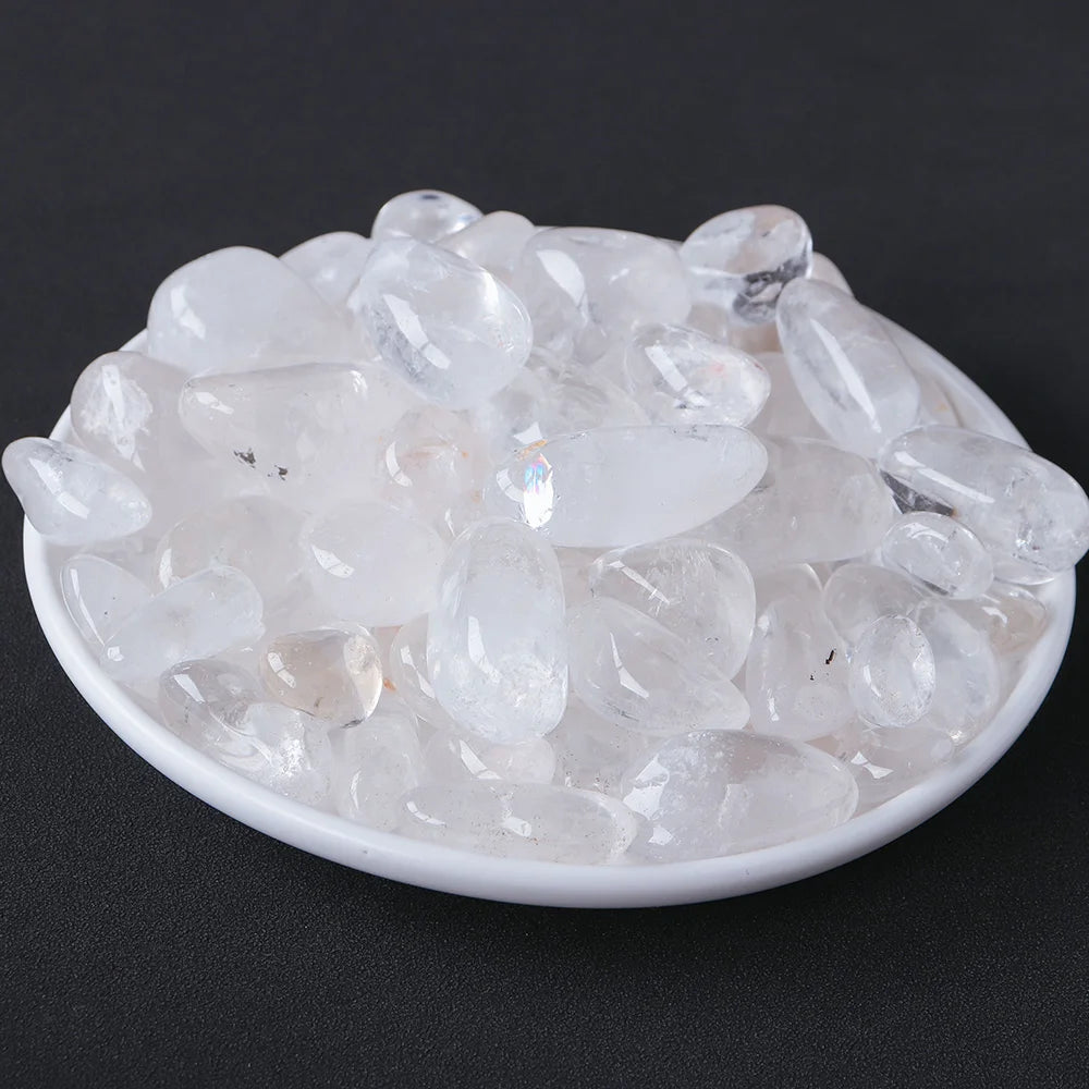 50g Natural Clear Quartz Tumbling Stone Energy Crystal Aquarium Decoration Transparent Gem Collection