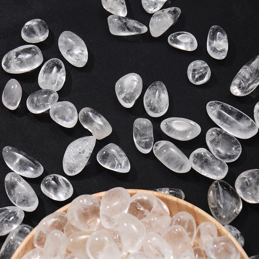 50g Natural Gemstone Clear Quartz Polished Tumbled Stones Gravels Healing White Crystal Minerals Specimen Aquarium Home Decor