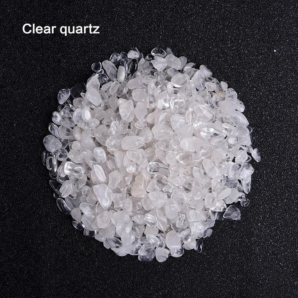 50g Natural Irregular Crystal Quartz Rock Tumbled Crushed Stone Healing Reiki Gemstones for Garden Aquarium Plants Decoration